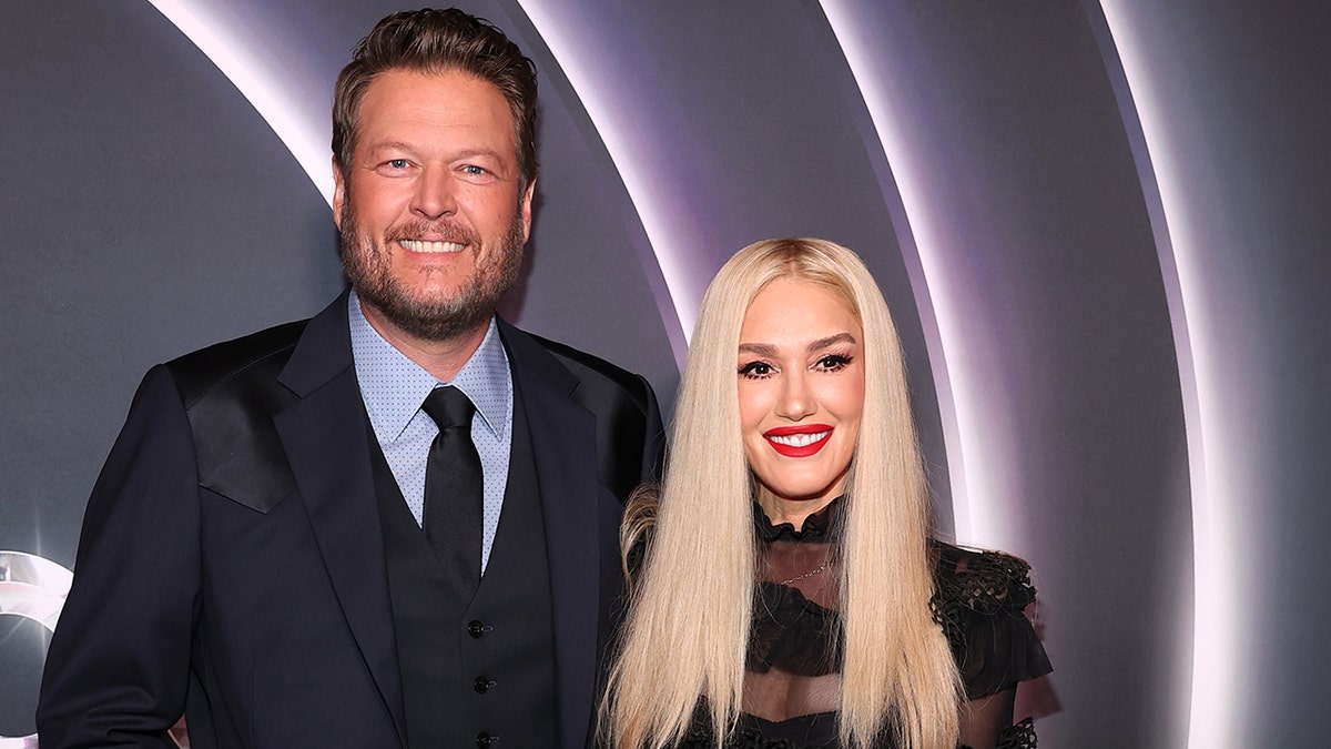 Blake Shelton and Gwen Stefani at the Opry 100: A live Celebration at the Grand Ole Opry" in Nashville, Tennessee in March 2025.