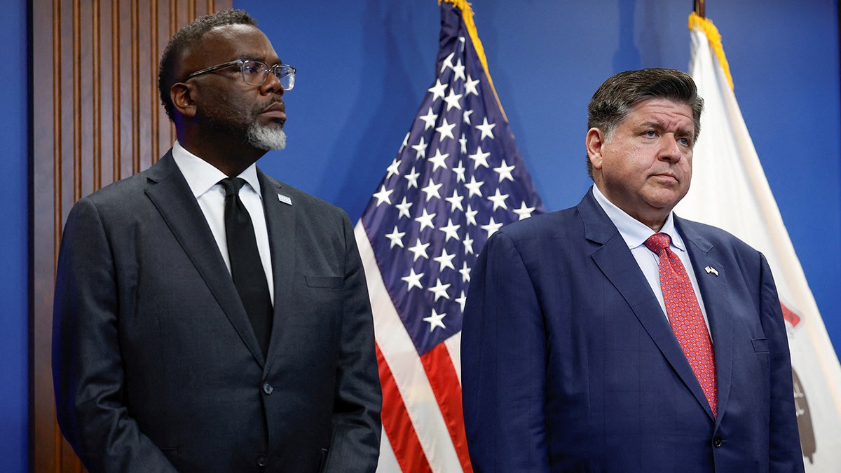Chicago Mayor Brandon Johnson and Illinois Gov. JB Pritzker