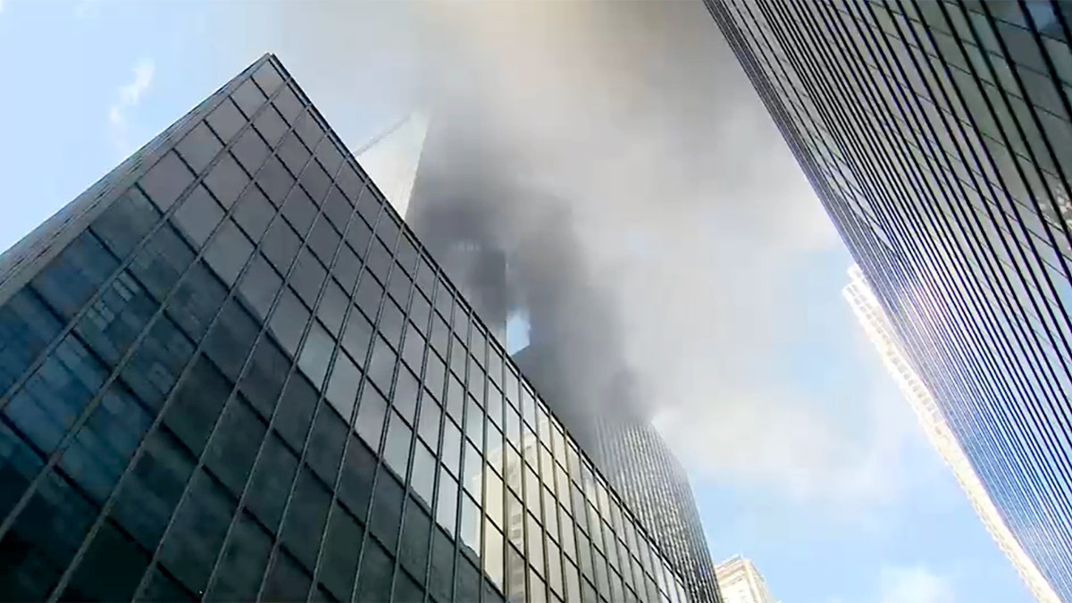 Smoke coming out of building in NYC.