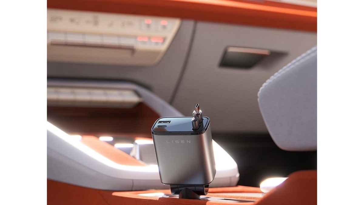 Save space in your car with this retractable charger.