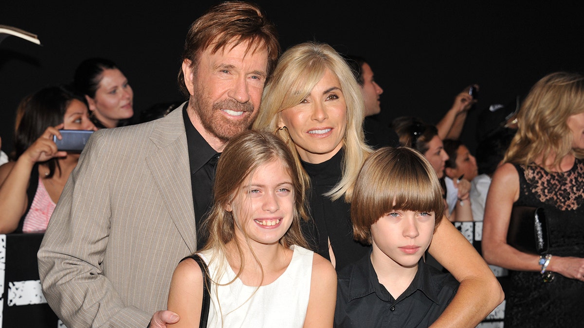 Chuck Norris and his kids at the Los Angeles premiere of "The Expendables 2" in August 2012.