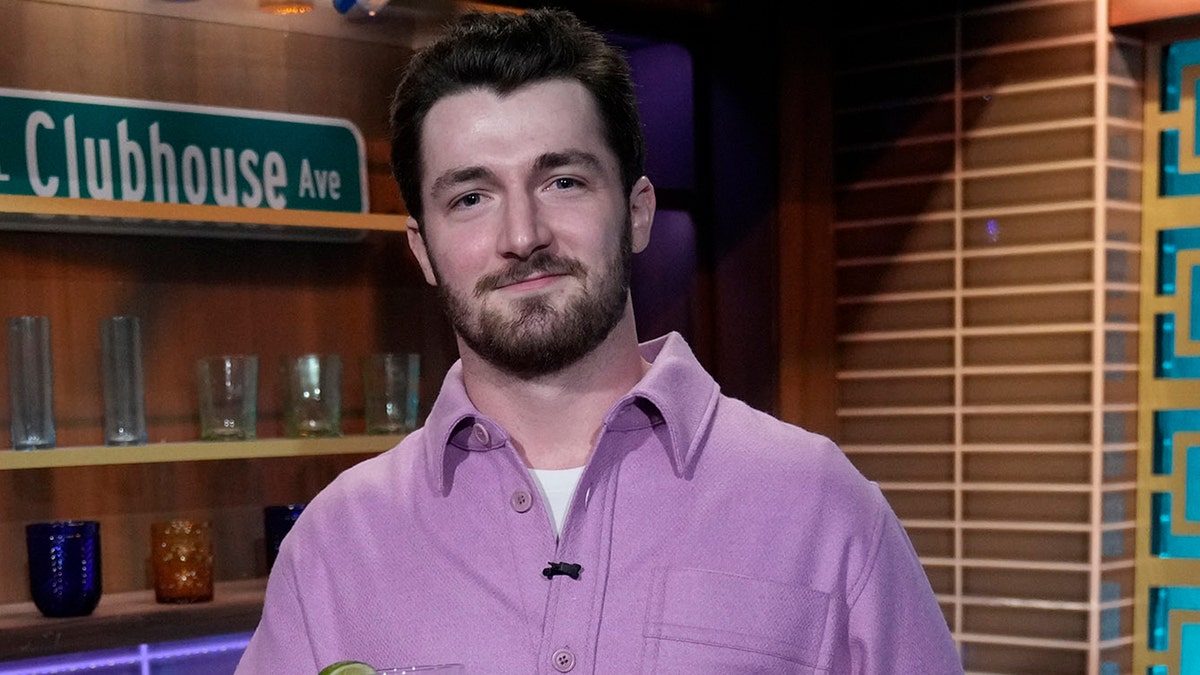 Daniel Neeson on Watch What Happens Live as the bartender in New York City in February 2023.