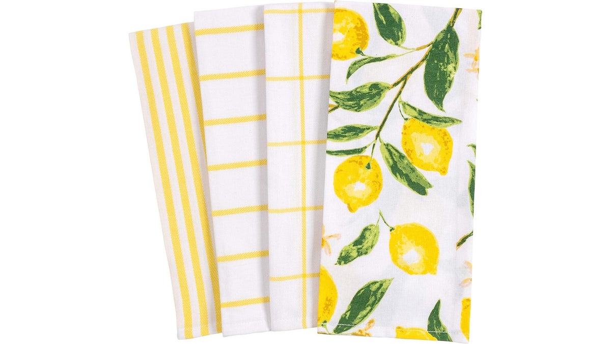 These lemon-printed dish towels offer an easy refresh.