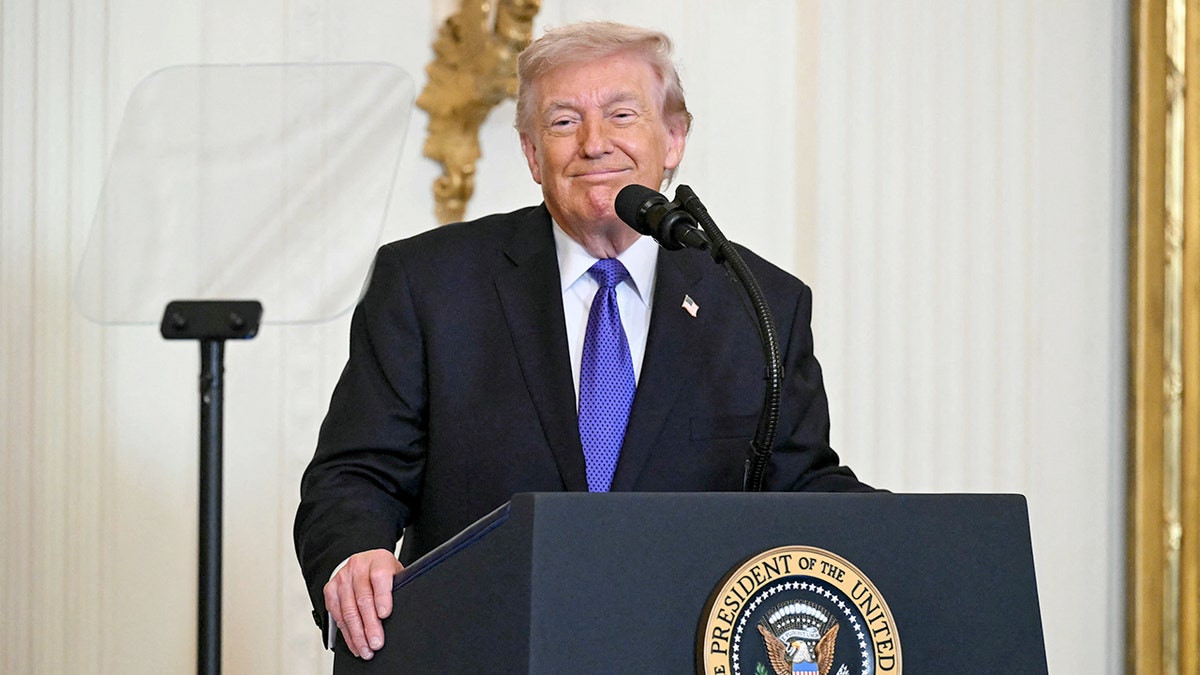 President Donald Trump delivers remarks at a White House ceremony honoring three U.S. service members with the Medal of Honor.