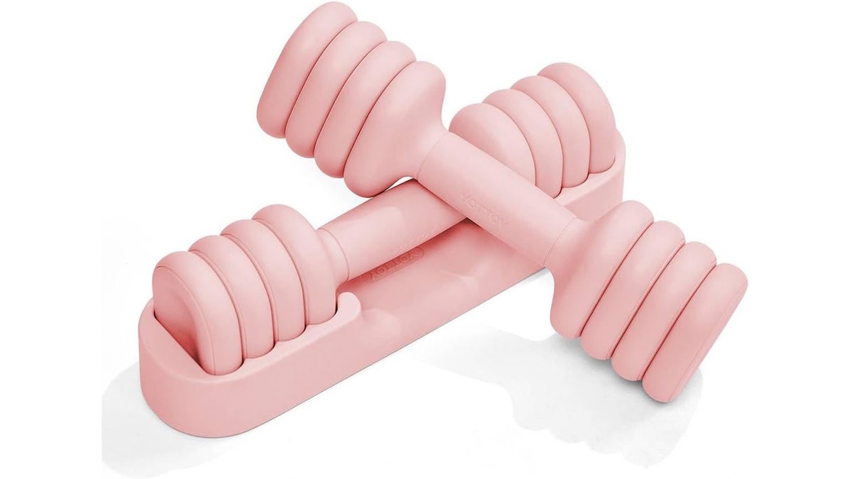 These dumbbells take up less space than a whole set.