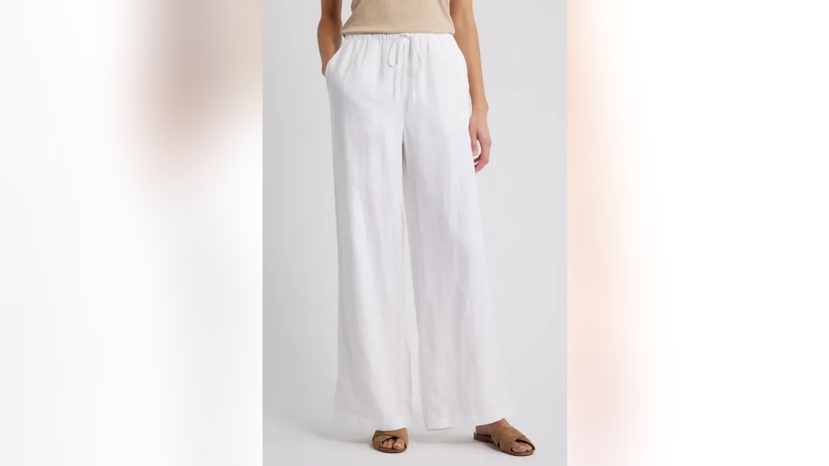These wide-leg linen pants are built for warm weather.