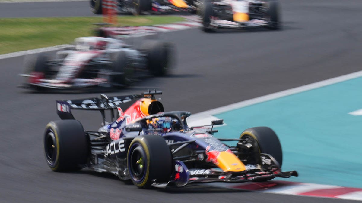 Max Verstappen races around
