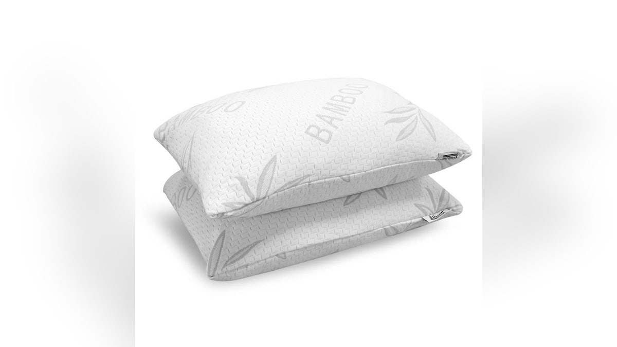 This pillow is filled with supportive memory foam.