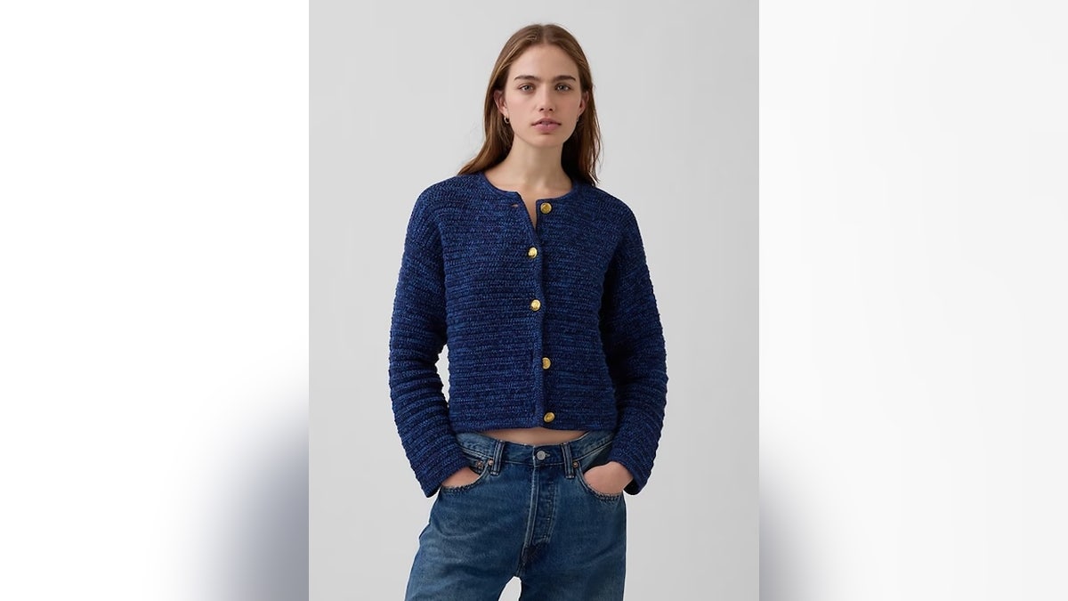 Classic tailored look paired with knit softness.