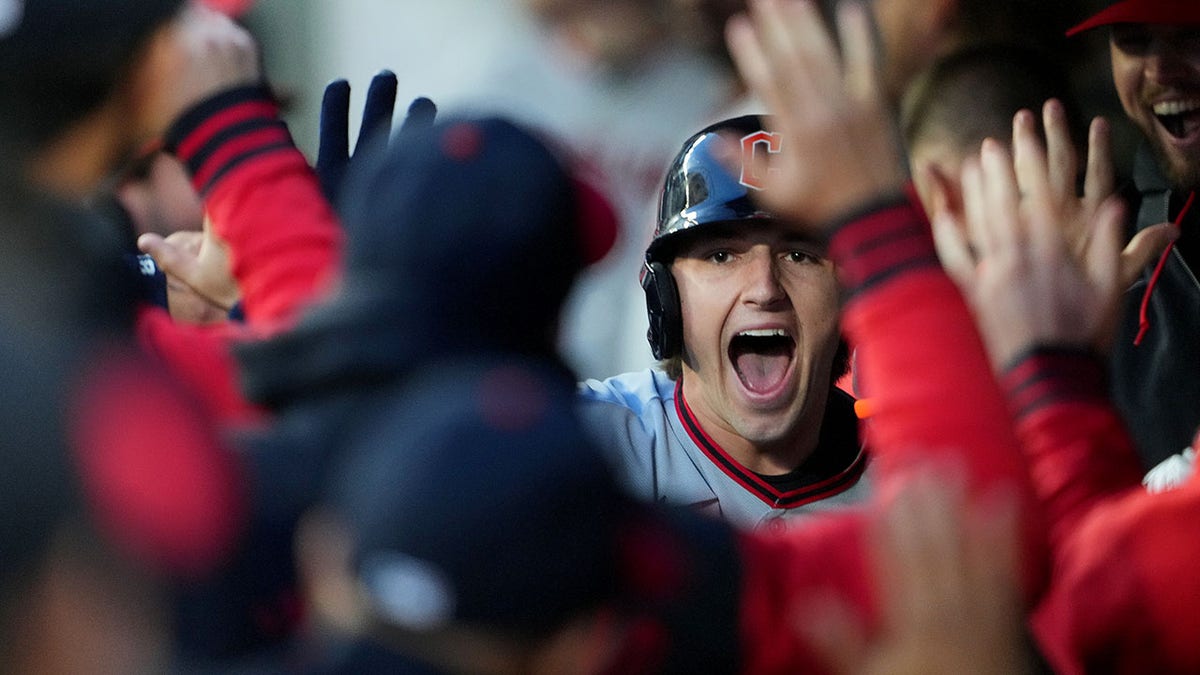 Chase DeLauter celebrates