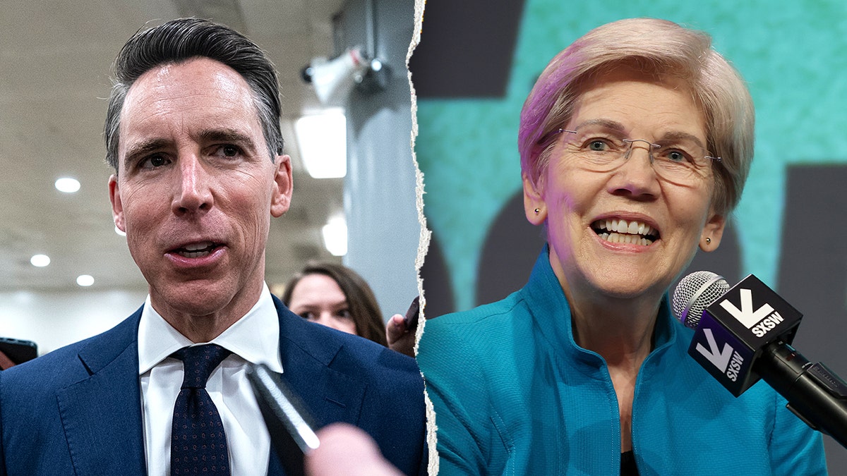 Split of Josh Hawley and Elizabeth Warren