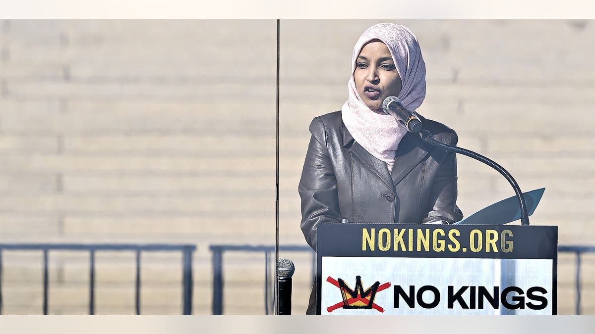 Rep. Ilhan Omar at a no kings protest
