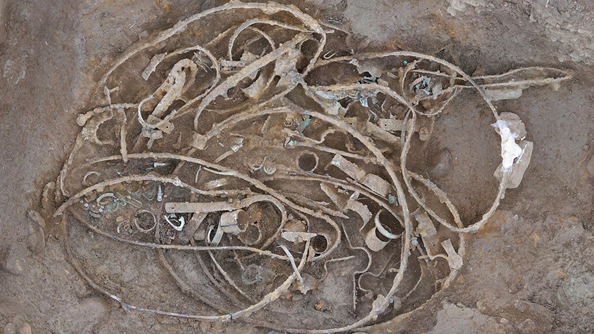Image of hoard at excavation site