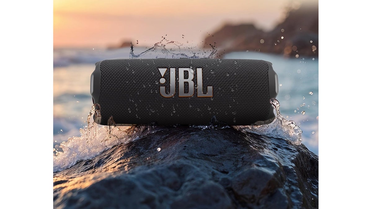 This durable speaker uses AI to give you a strong sound.