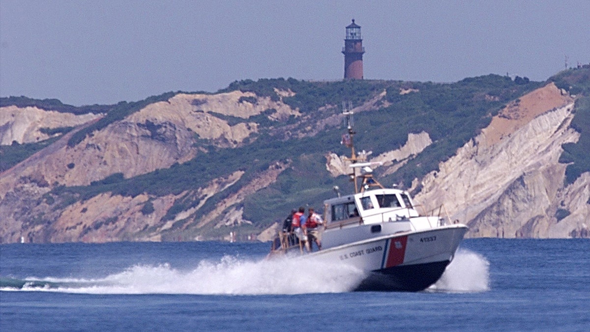 A Coast Gard ship on the water.