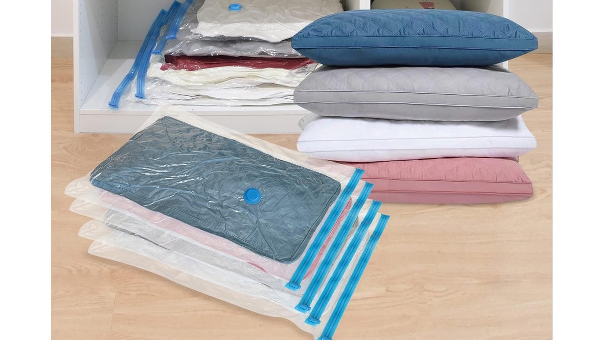 Shrink and store bulky items with these vacuum storage bags.