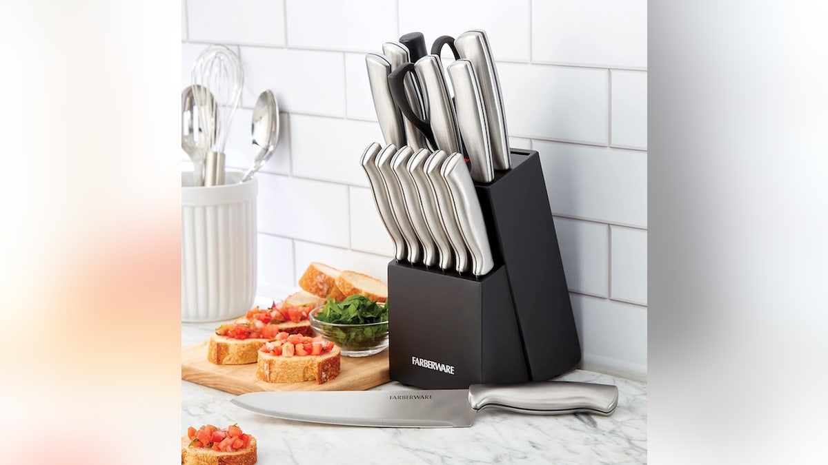 Keep knives sharp and stored in a pinewood block.