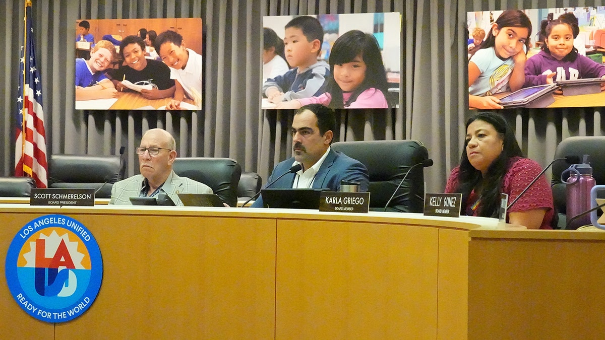 Los Angeles school board members at meeting