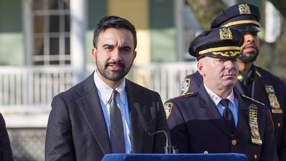 New York City Mayor Zohran Mamdani addresses reporters about an attempted bombing during a protest near his official residence.