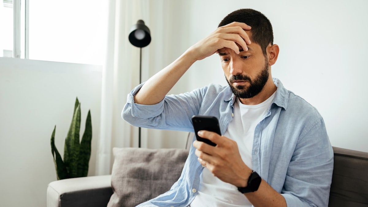 Man using smartphone