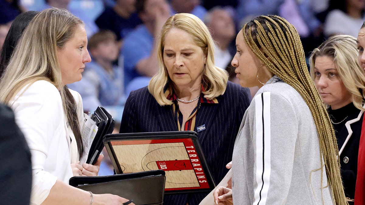 Brenda Freese draws up a play