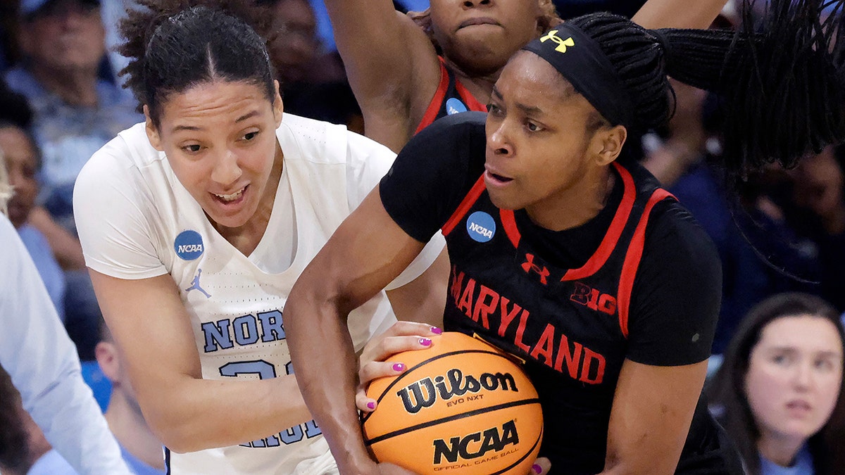 Oluchi Okananwa battles for the ball