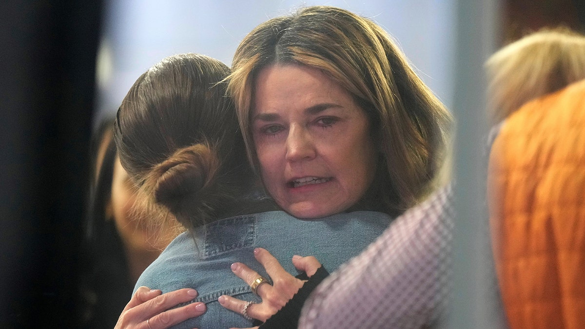 Savannah Guthrie on the Today show set at Rockefeller Plaza.