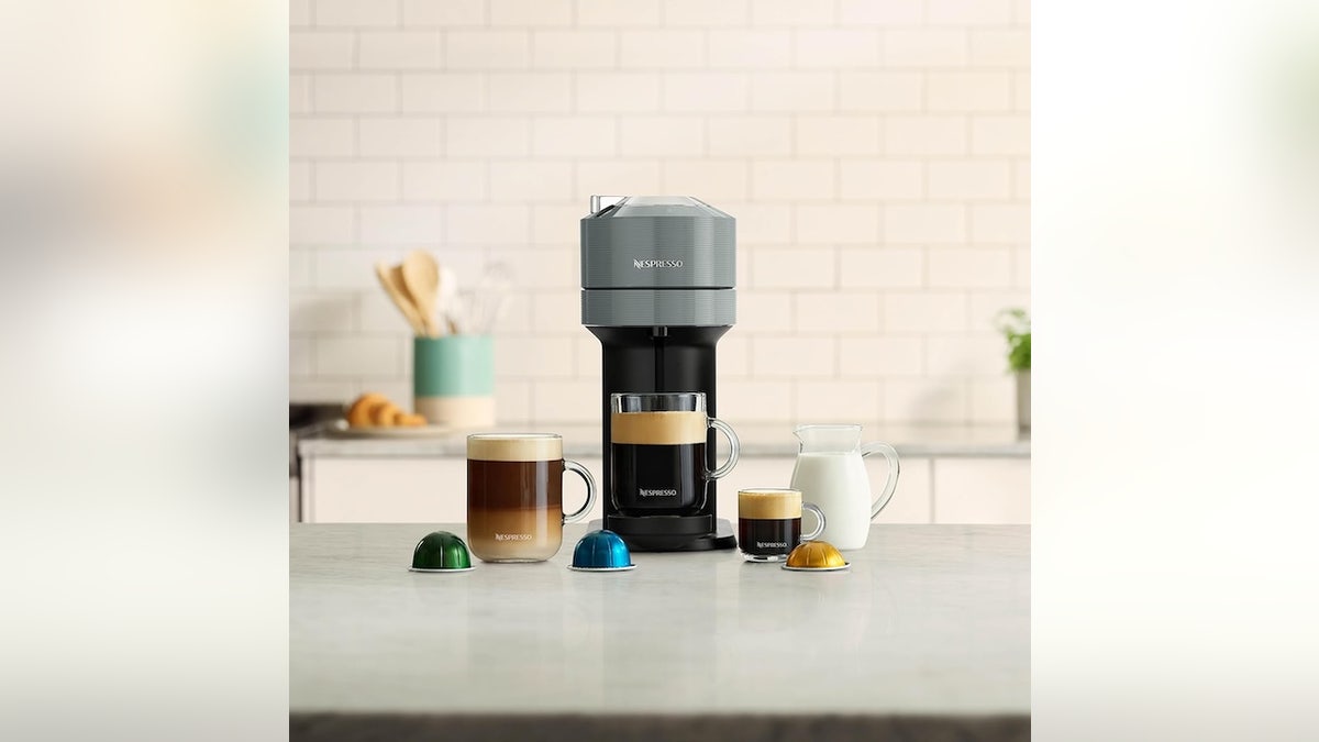 Brew espresso and froth milk with this setup.