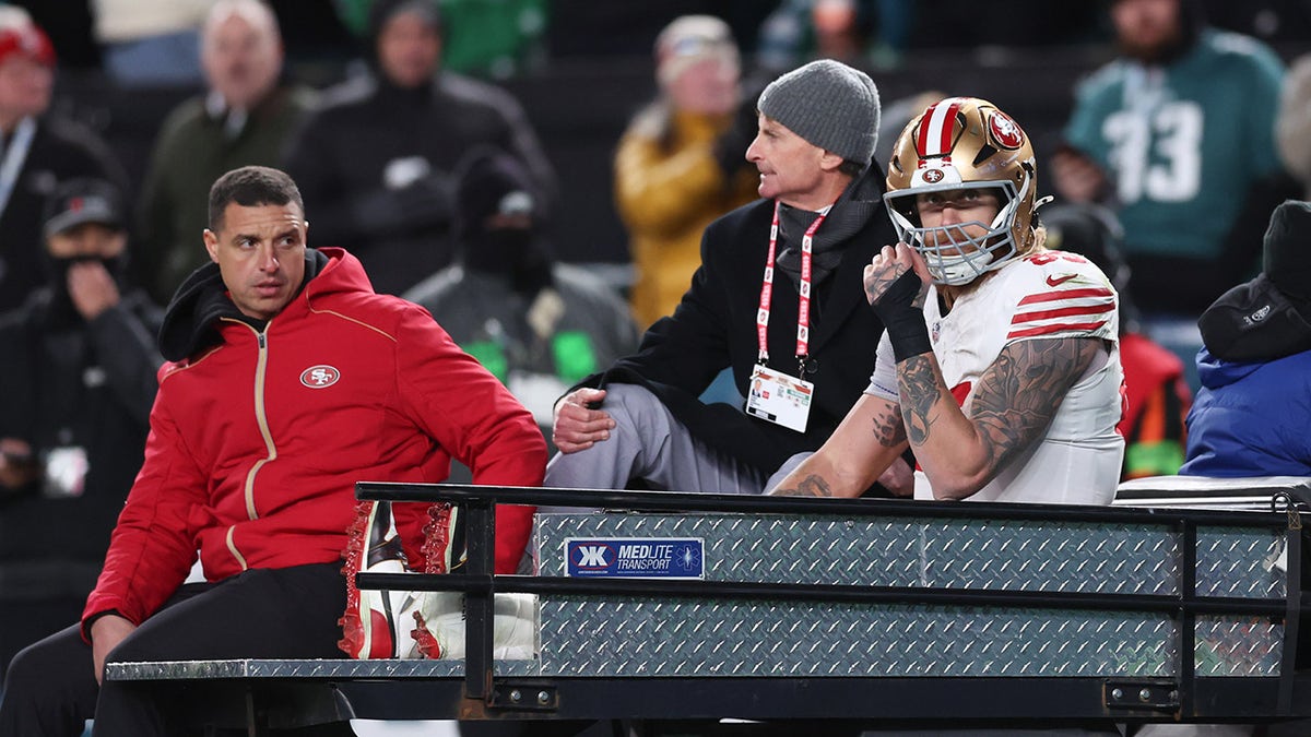 George Kittle carted off the field