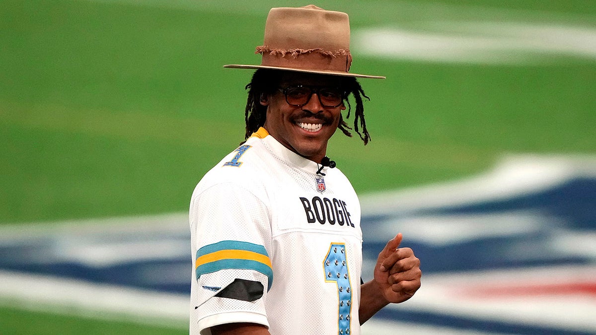 Cam Newton in a flag football game