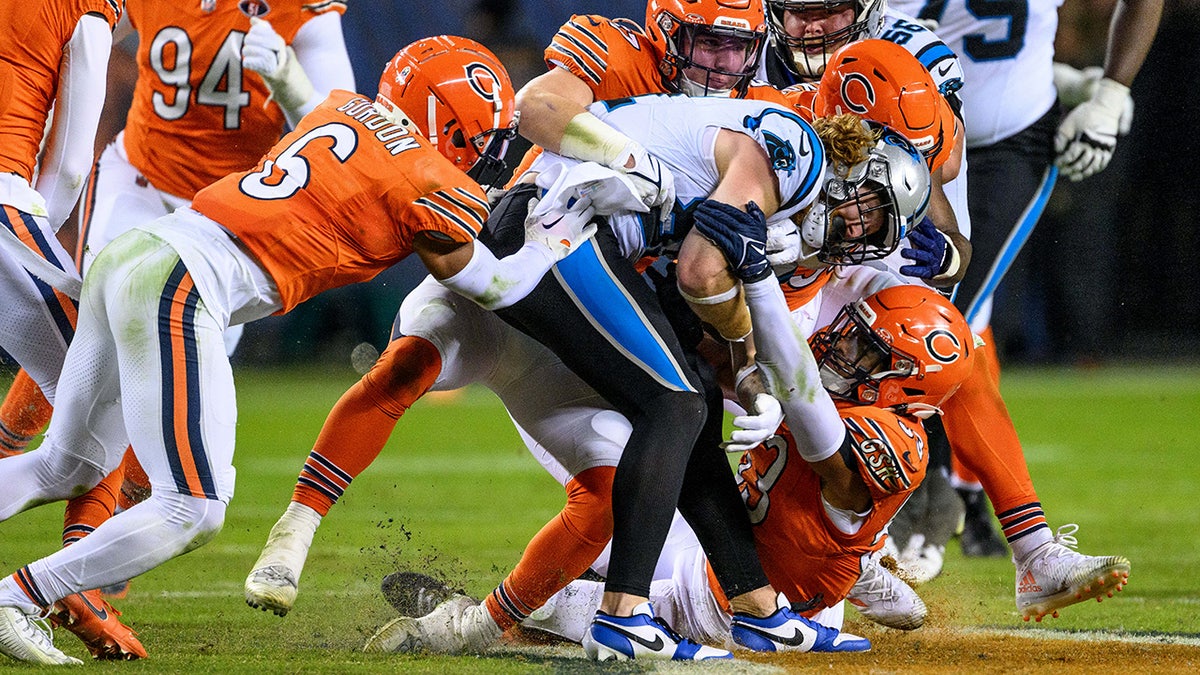 Hayden Hurst is tackled aft  a reception