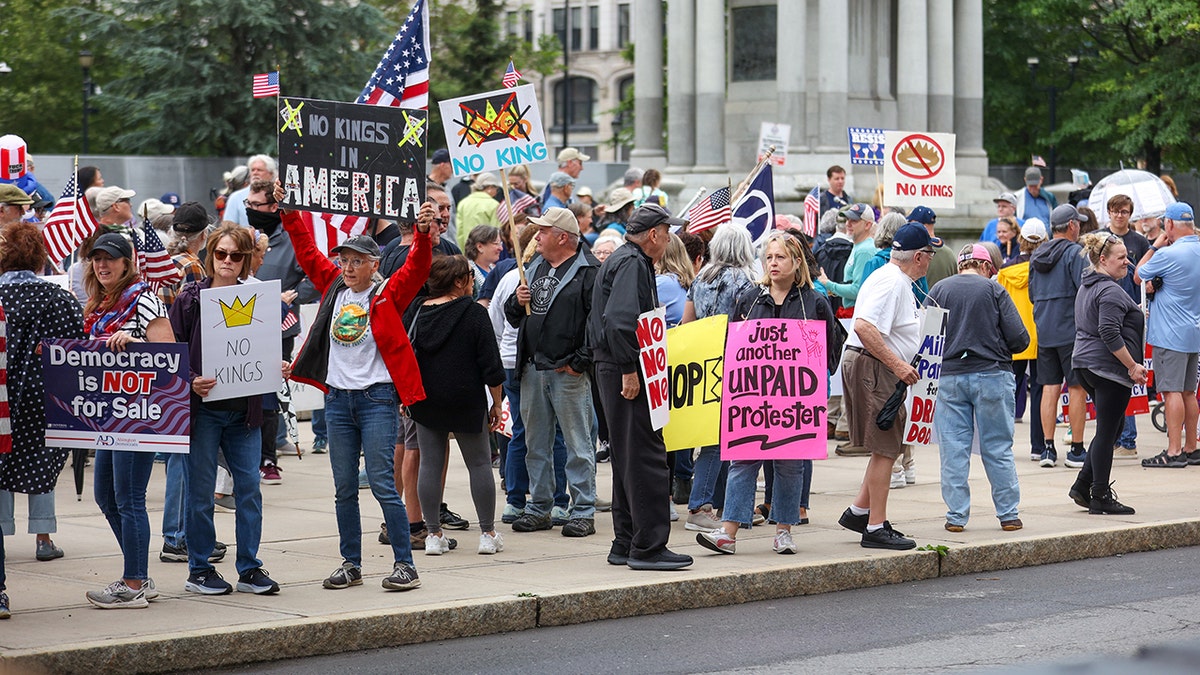 'No Kings' demonstrators in Scranton, Pennsylvania