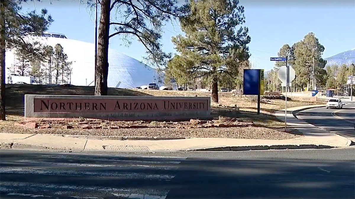 Northern Arizona University campus sign in Flagstaff, Arizona