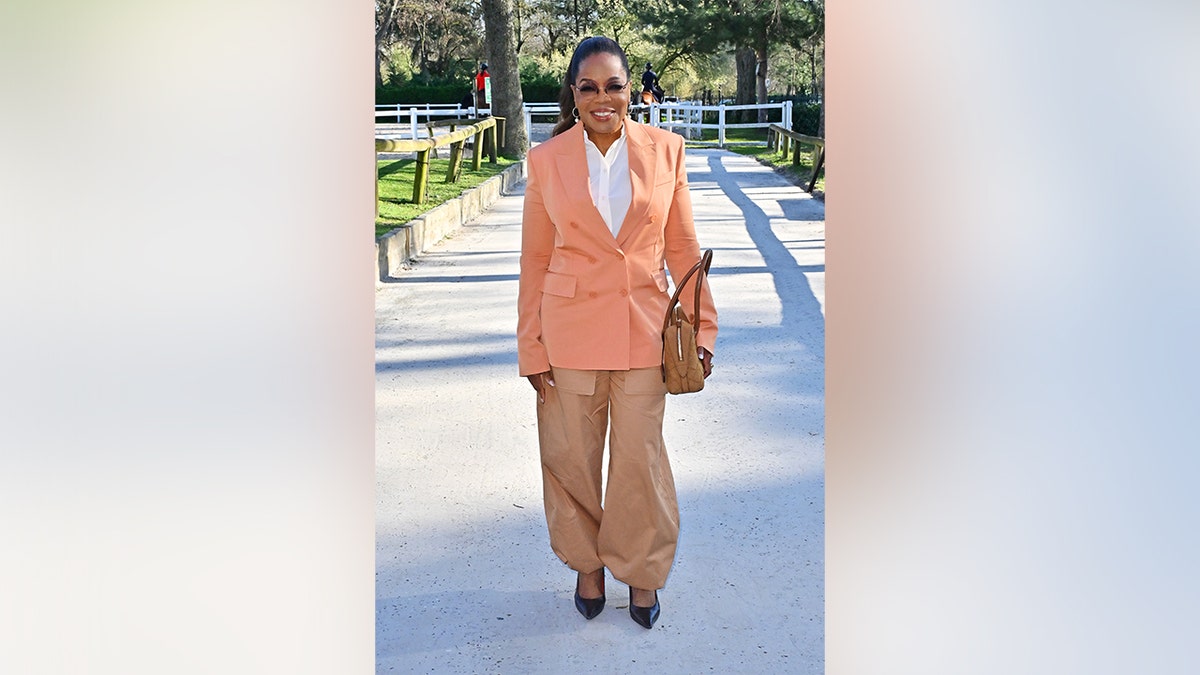 Oprah Winfrey at the Stella McCartney runway show during Paris Fashion Week in March 2026.