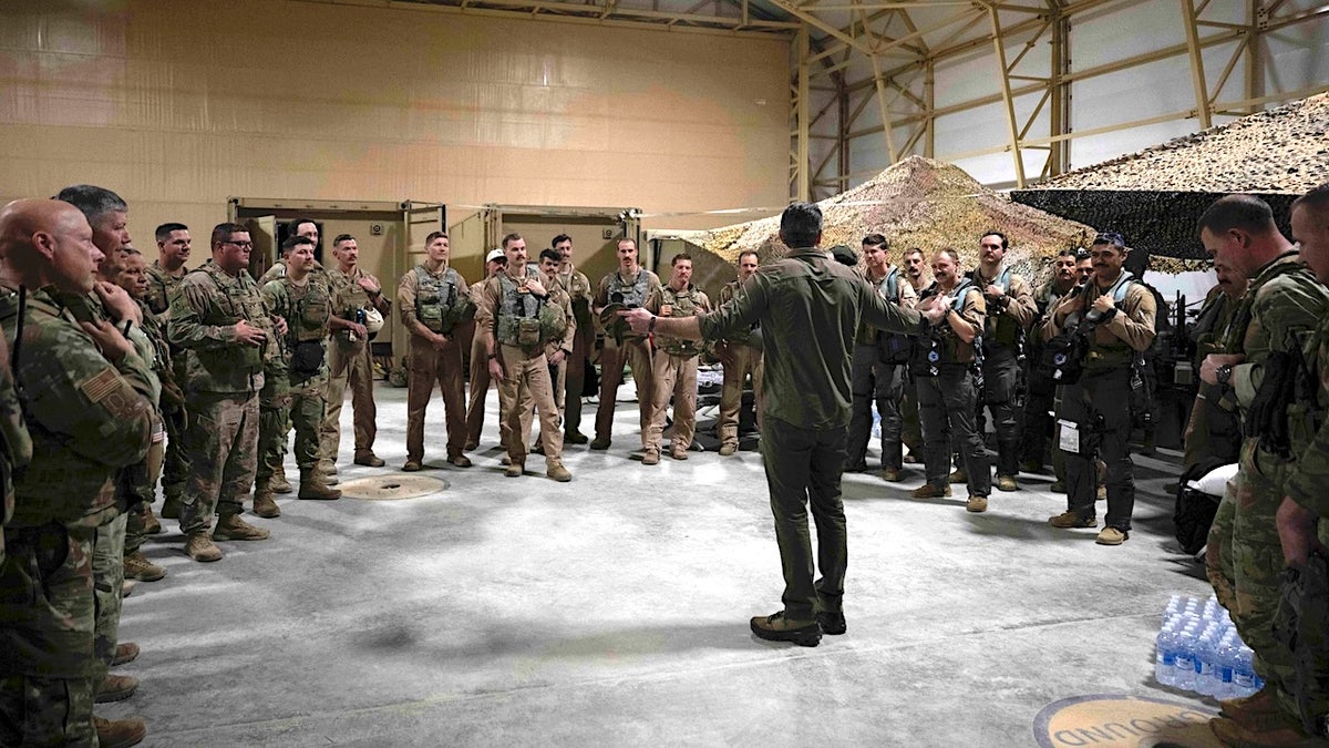 war secretary pete hegseth address the centcom troops