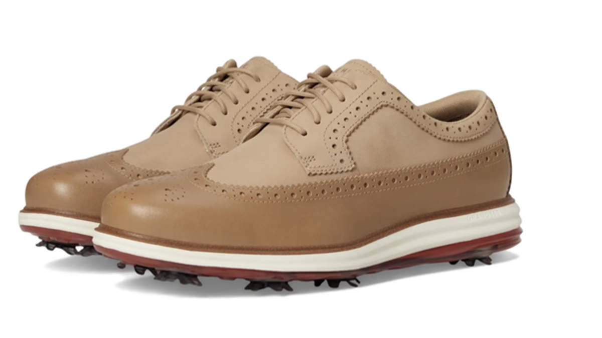 These leather shoes come with removable spikes. 