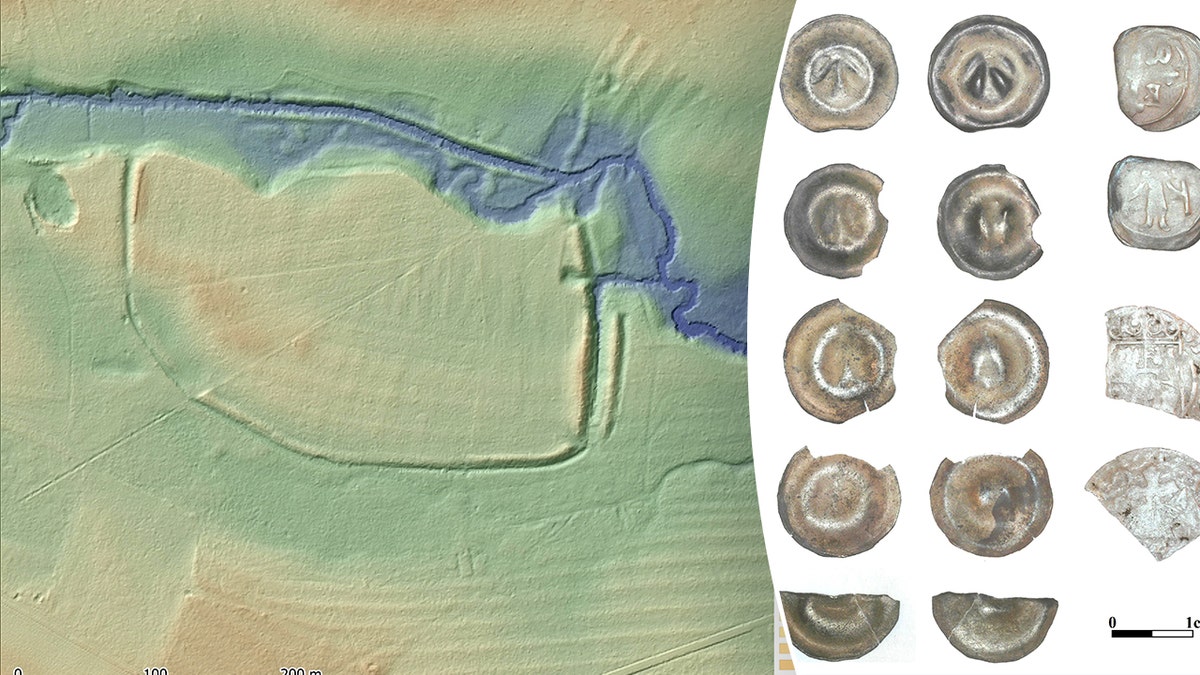 LiDAR map of site next to coins found