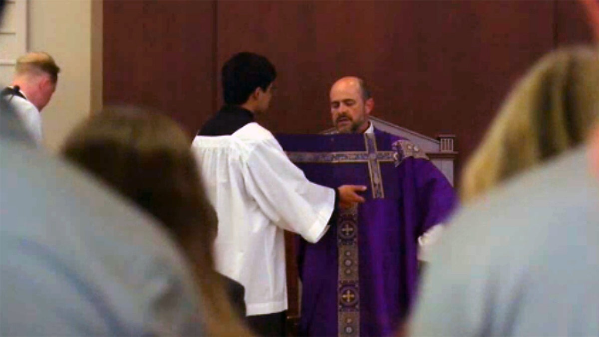People at St. Francis of Assisi University Parish in Tuscaloosa, Alabama