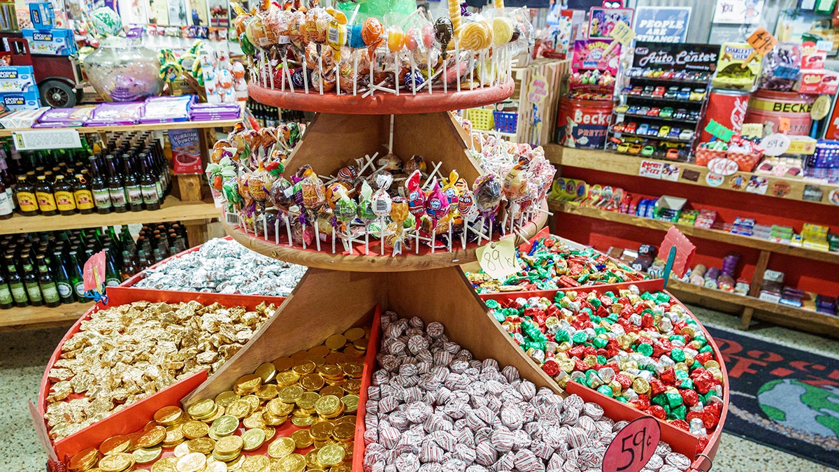 Display of retro candy in Florida novelty store.