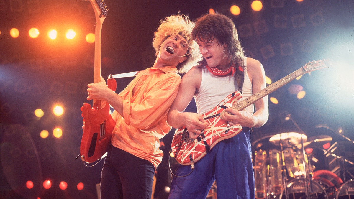 Eddie Van Halen performign with Sammy Hagar
