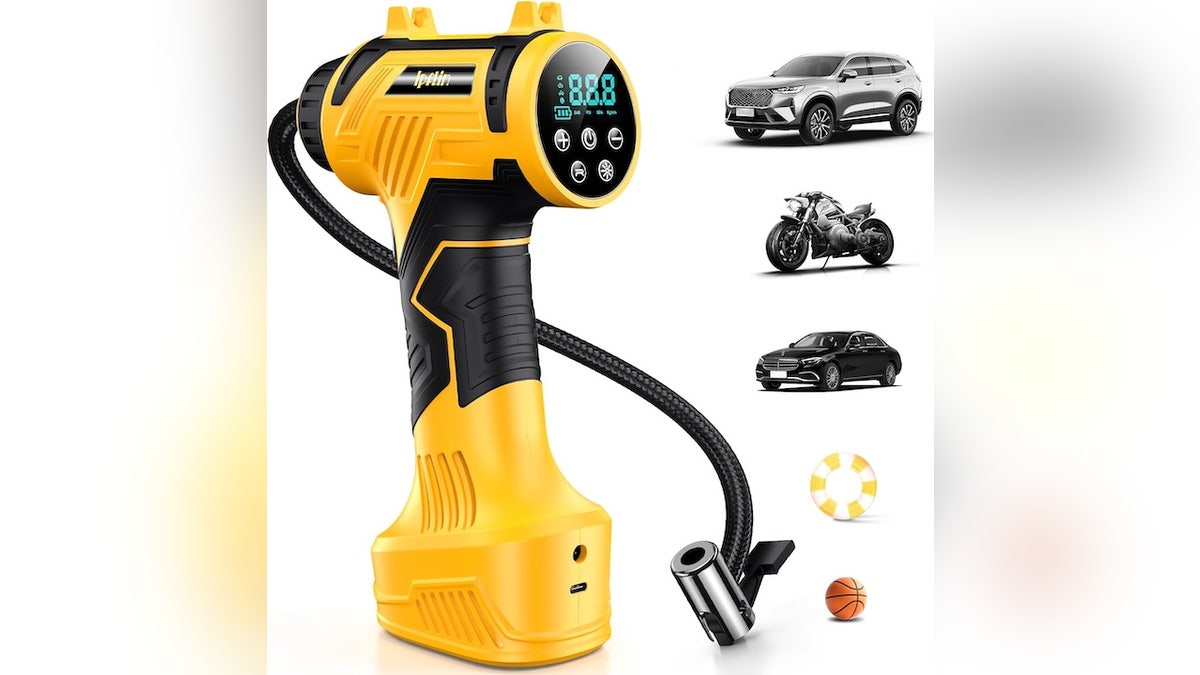 This compact tire inflator is on sale and can fill a car tire in about a minute.