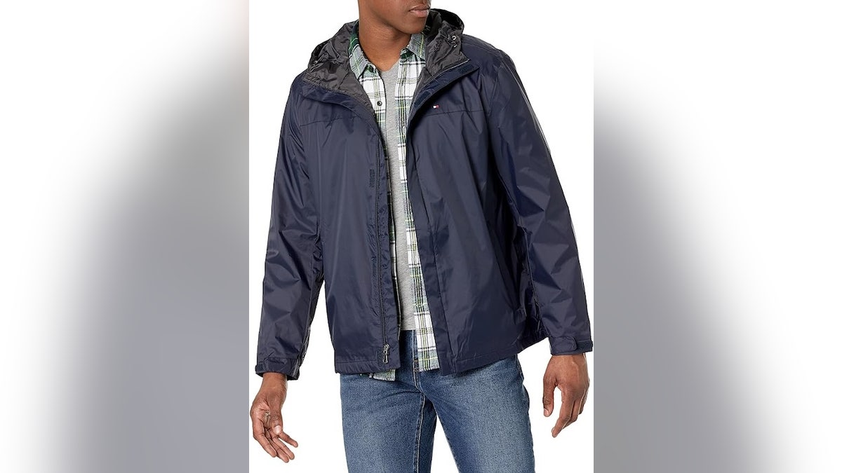 Stay prepared for showers with this lightweight rain jacket.