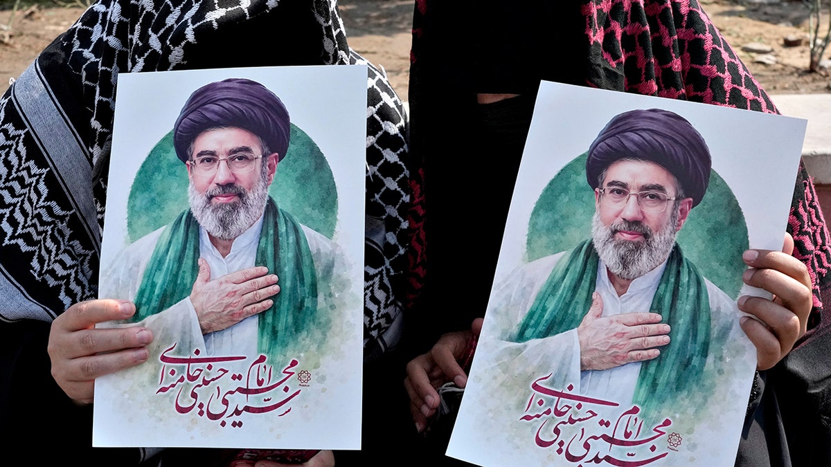 posters of the Iranian Supreme Leader Ayatollah Mojtaba Khamenei