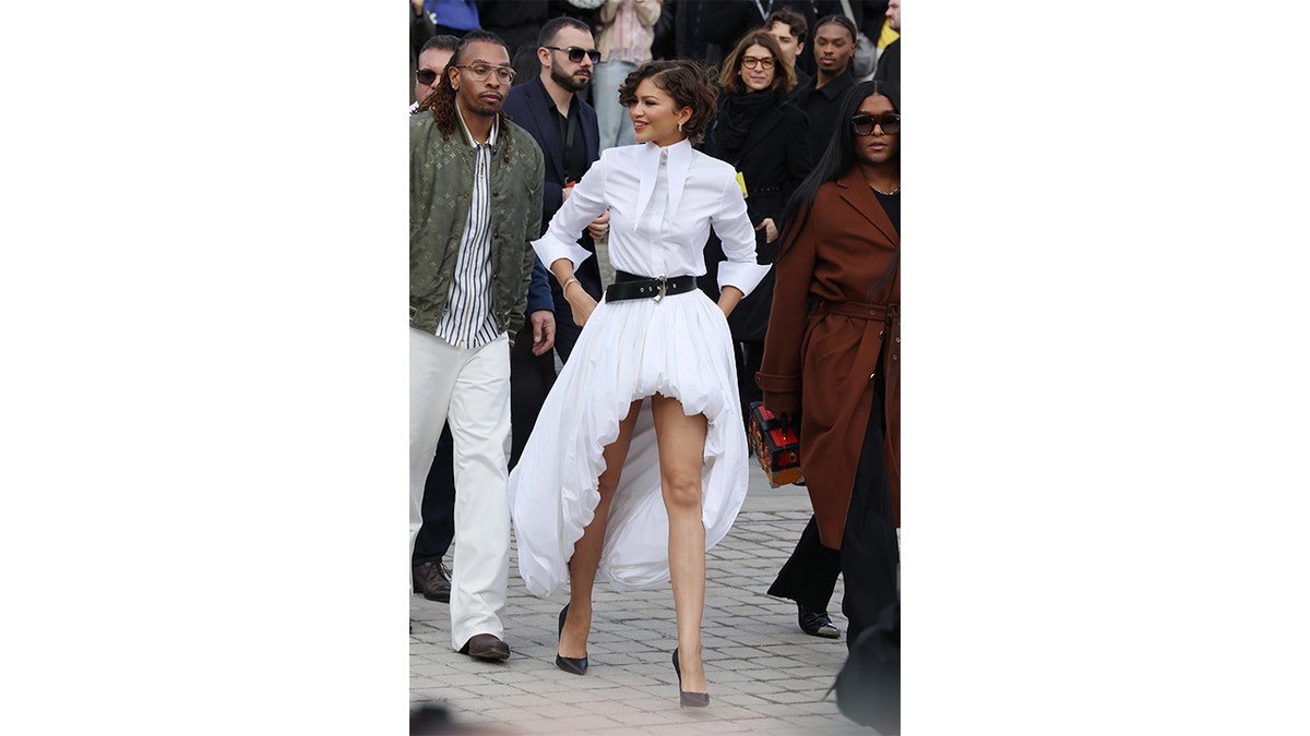 Zendaya attending the Louis Vuitton show at the Louvre.