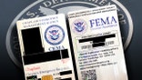Fake FEMA badges in front of the DHS logo