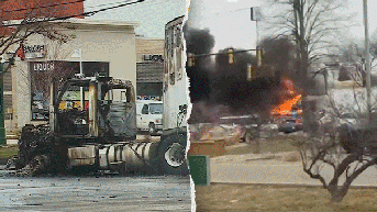 Police rush into flames to save 5 trapped in Michigan tractor-trailer wreck - Fox News