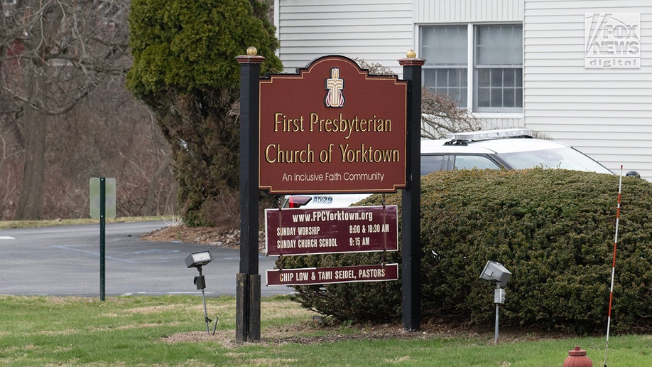 La Primera Iglesia Presbiteriana de Yorktown, en Yorktown, Nueva York, donde se celebró el funeral de Sheridan Gorman.