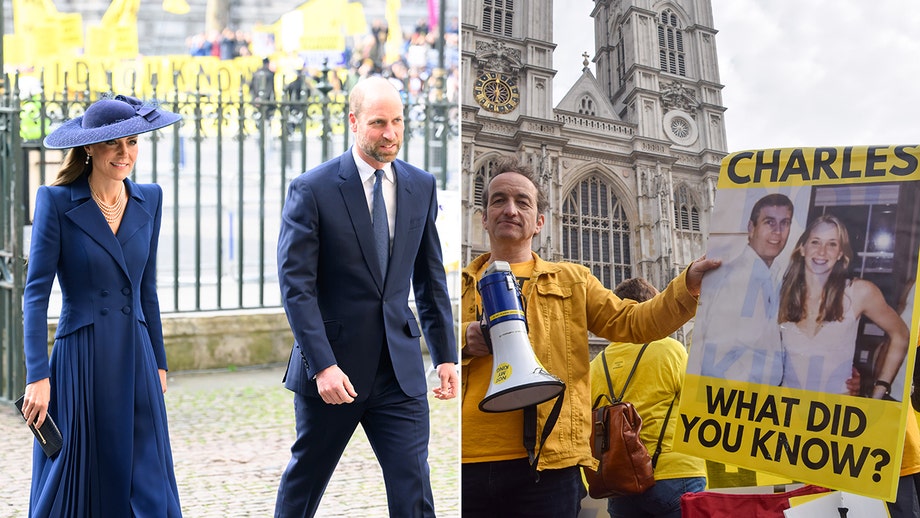 King Charles, Kate Middleton, Prince William heckled by protesters demanding answers on Andrew’s Epstein ties