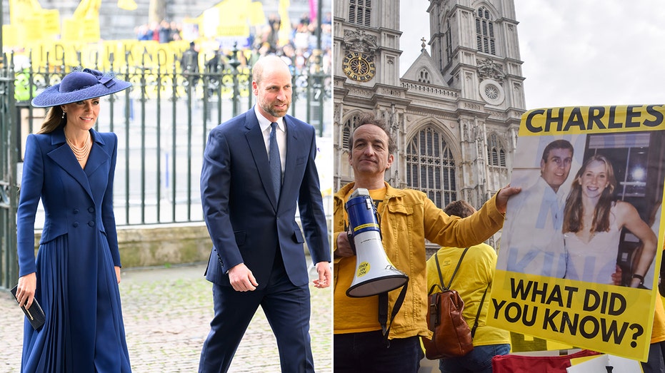 King Charles, Kate Middleton, Prince William heckled by protesters demanding answers on Andrew’s Epstein ties