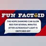 The Hope Diamond can glow red for several minutes after ultraviolet light is switched off